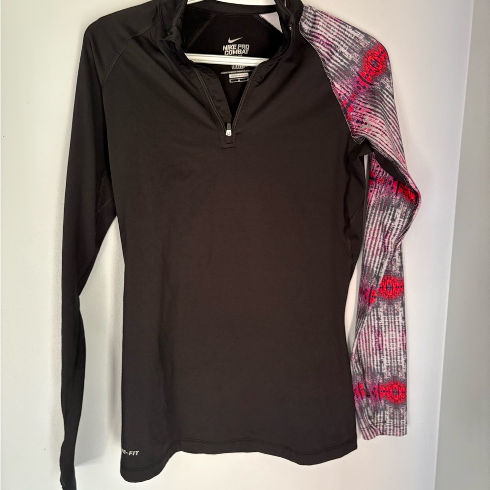 Nike Brown Asymmetrical Long Sleeve Polo Tee